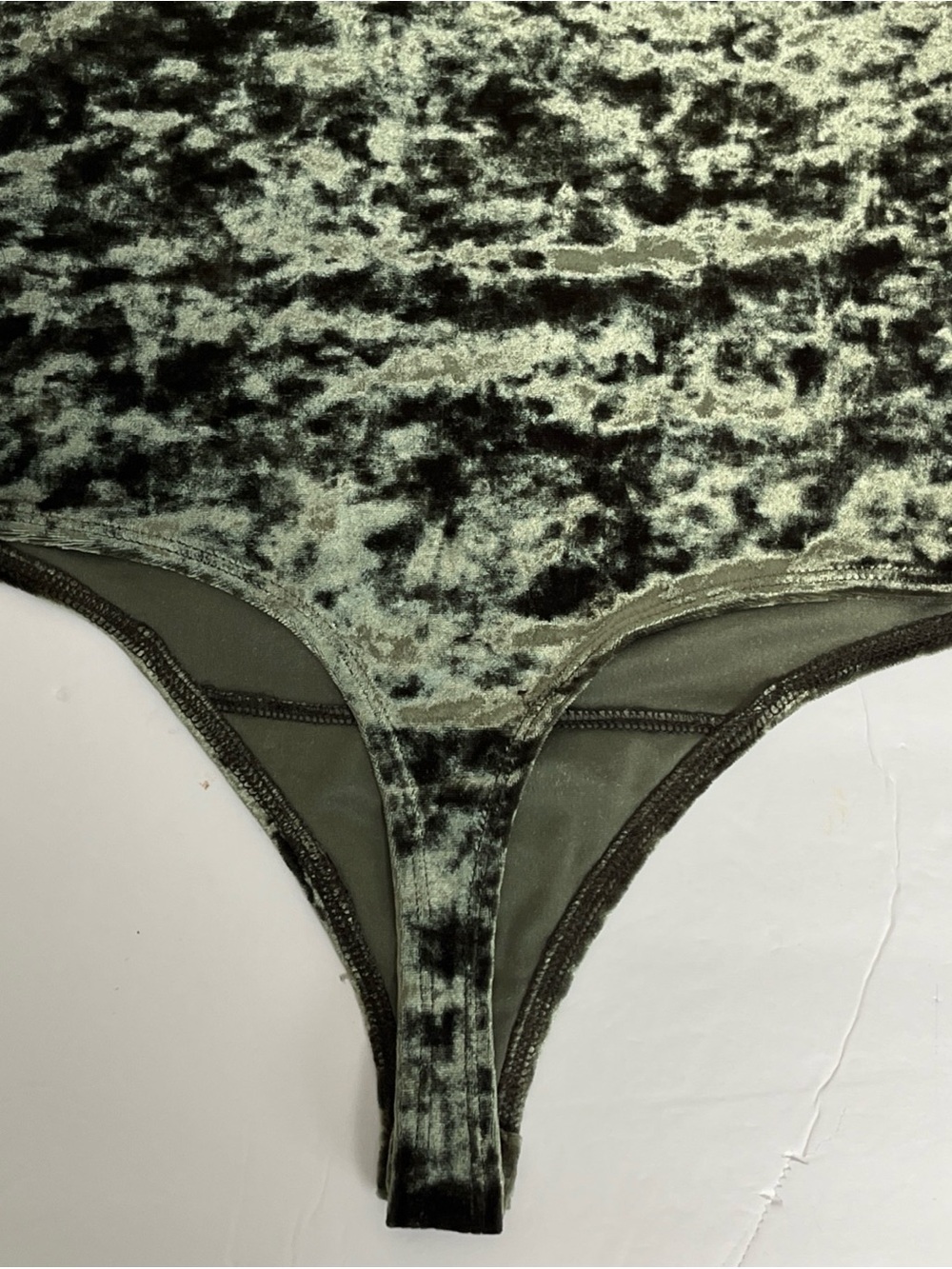 Green Crushed Velvet Tank Bodysuit Lou & Grey Sz M Forest Fairy Festival Boho - Picture 8 of 13